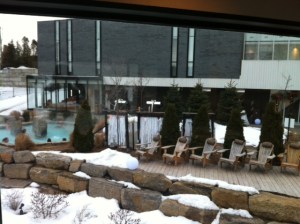 Vue du Strom Spa depuis notre salle de dégustation...