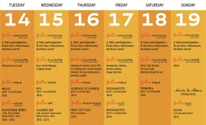 le calendrier de votre semaine prochaine..